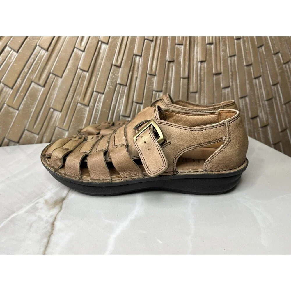 Alegria Martinique Brown Leather Fisherman Men Sandals Eur 41 US 8 Shoes
